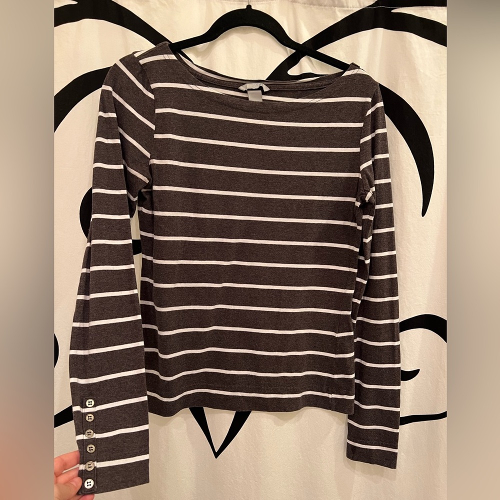 H&M Charcoal Striped Shirt size Medium